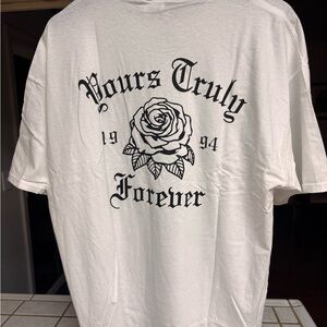 White Graphic Tee Yours Truly Phora